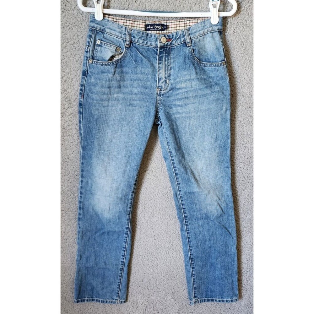 Mini Boden Blue Denim Stretch Waist Jeans Youth Size 2Y‎ 100% Cotton